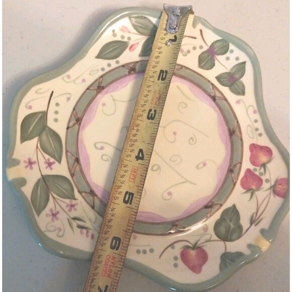 PartyLite Strawberry Candle Plate & Shade Topper Ceramic Colorful  P8098 Retired - Picture 11 of 11